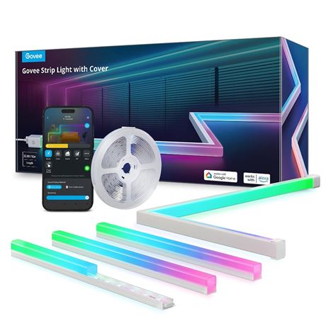 Govee RGBIC LED Strip Lights 32.8ft with Covers, Smart Lights Work with Alexa