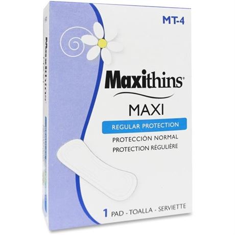 Hospeco MaxiThins Maxi Pads for Vending Machines, Maxi Absorbency, Carton of