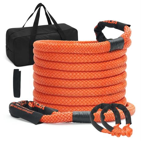 VEVOR 7/8" x 30' Kinetic Recovery Tow Rope 30,580lbs, Heavy-Duty Off Road