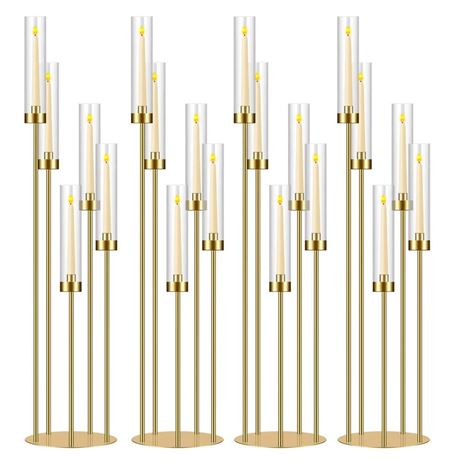 42.5in Gold Candle Holders for Table Centerpiece Candelabra Candlestick Holders