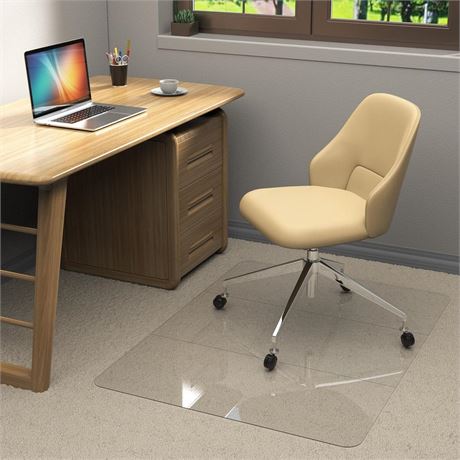 Heavy Duty Crystal Clear Office Chair Mat for Hardwood & Carpet Floors,49'' x