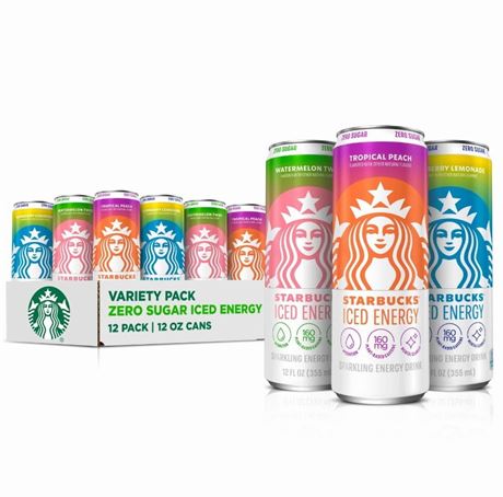 Starbucks Iced Energy 3 Flavor Variety Pack 12 fl oz Cans, 12 pack