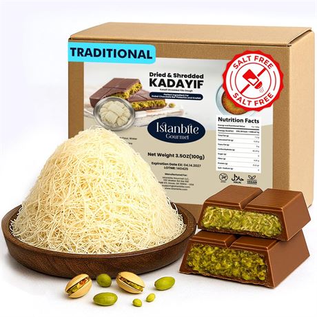 Kataifi Shredded Fillo Dough 3.5 Oz for The Viral Dubai Chocolate Bar Pistachio