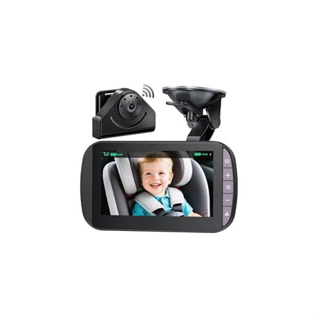 Wireless Baby Car Camera Monitor – 4.3 Inch Display with 360° Rotating Rear