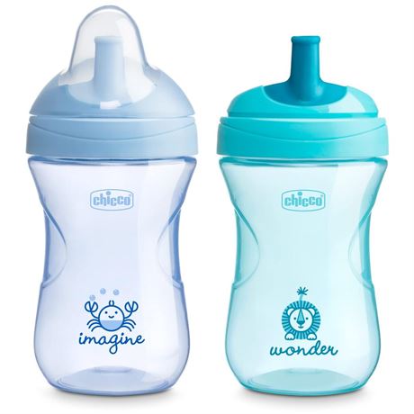 3-Sets pack of 2=6 Bottles
Chicco 9oz. Sport Spout Trainer with Semi-Firm,