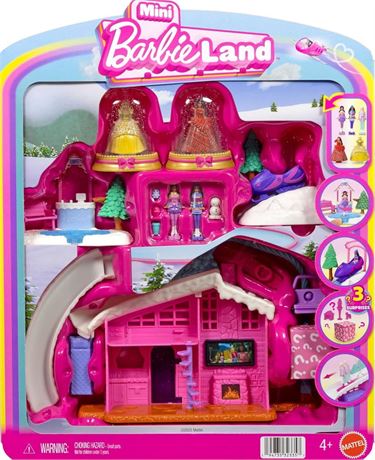 Mattel Barbie Mini BarbieLand Bundle Including 2 Holiday Dolls, 3 Snow