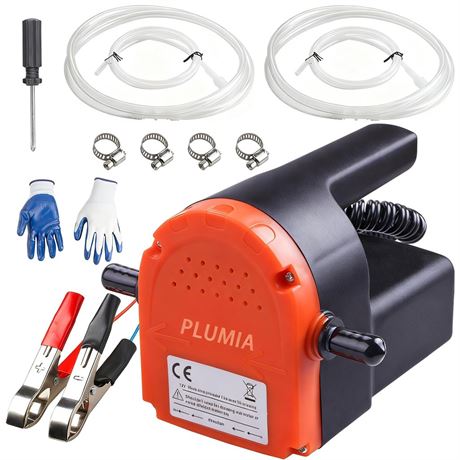 PLUMIA 12V 100W Oil Extractor Pump, Electric Fluid Transfer Pump for Engine Oil
