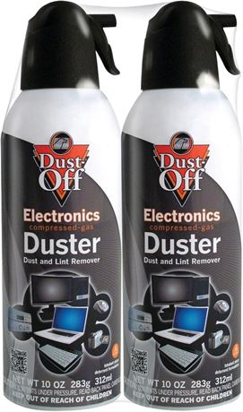 Dust-Off Compressed Gas Dusters, 10 Oz, Pack Of 2