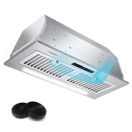 AMZCHEF Range Hood Insert 30 Inch 900 CFM with 9 Speed Fan,Convenient Gesture