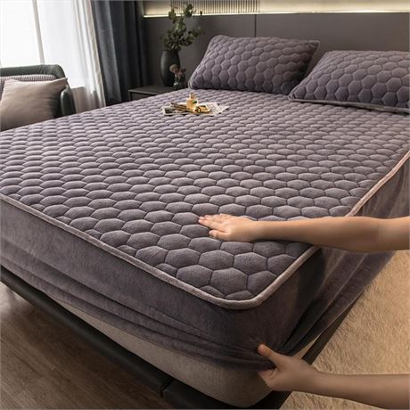 Mattress Protector Mattress Cover Cotton Warm Thickened Velvet Quilted Fitted