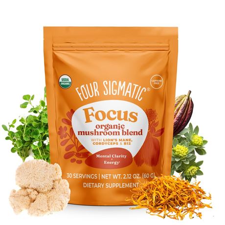Four Sigmatic Focus Blend | Organic Lion's Mane Powder with Adaptogen and