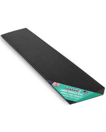 1.5" Rise Rubber Threshold Ramp, 2204Lbs Recycled Rubber Power Threshold, 35.4"