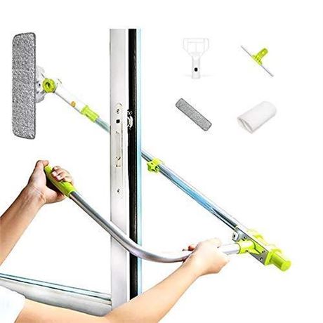 Aluminum Telescopic Window Cleaner Smart Angle Adjust Window Cleaning Tool with