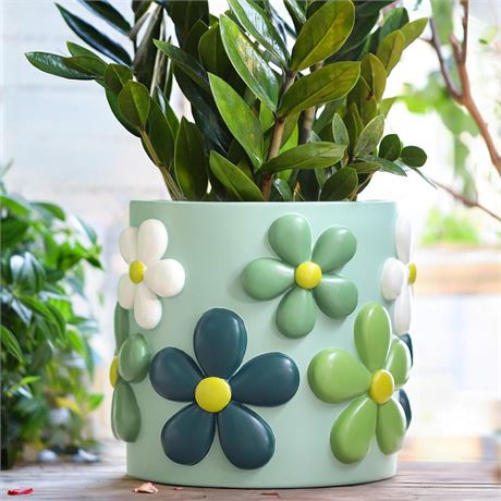 GUGUGO 8 Inch Flowers Planters, Cute Unique Rainbow Planter with Drainage,