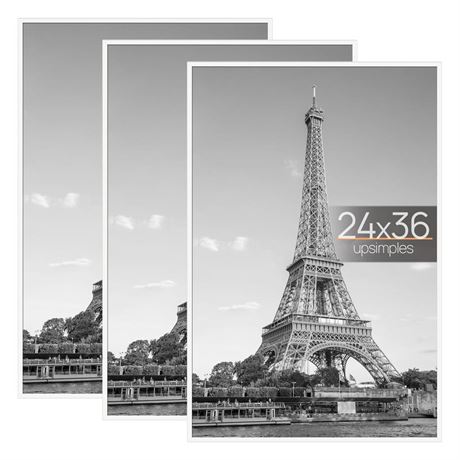 upsimples 24x36 Poster Frame White 3 Pack, Picture Frames 24 x 36 for