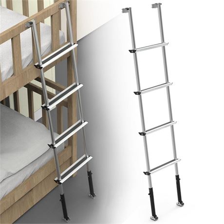 61.5" Pre-Assembled Bunk Ladder, Adjustable 3 Levels of Height, Aluminum