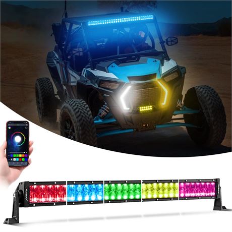 Auxbeam 32 Inch Light Bars for Trucks 180W Color Changing RGBW LED Light Bar