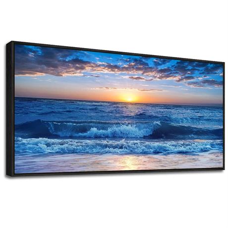 Sea Beach Framed Canvas Wall Art For Living Room Wall Decor For Bedroom Home