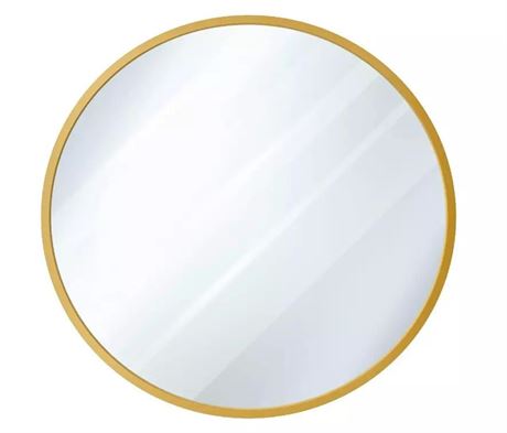 MESIDA 24" Gold Circle Deep Set Metal Round Frame Mirror