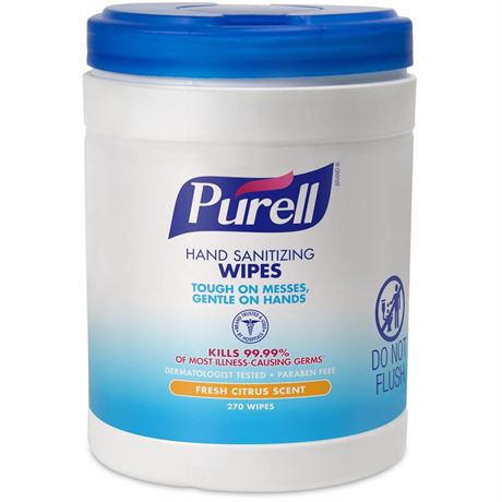 6 pack Purell Sanitizing Wipes, Canister Of 270 Wipes 270 Count