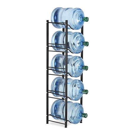 LIANTRAL Water Cooler Jug Rack, 5-Tier Heavy Duty Water Bottle Holder Storage