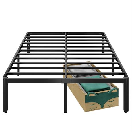 14 Inch Queen Bed Frame with Round Corners, Heavy Duty Metal Platform Bed Frame