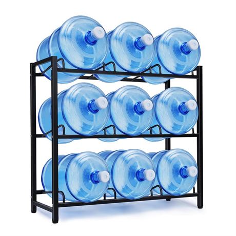 9-Tray Water Jug Rack, Storage 5 Gallon Water Cooler Bottle Holder Stand,