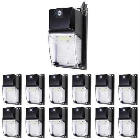 12 Pack LED Wall Lights with Dusk to Dawn Photocell Sensor,1980LM 5000K Wall