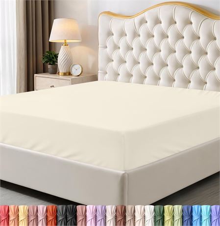 Utopia Bedding Queen Fitted Sheet - Bottom Sheet - Deep Pocket - Soft