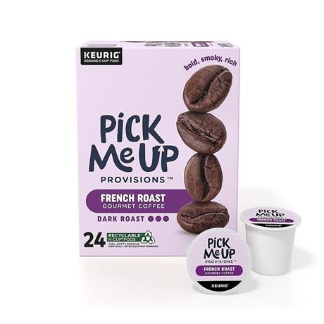 Pick Me Up French VANILLA Coffee Pods, Dark Roast, 24/BX