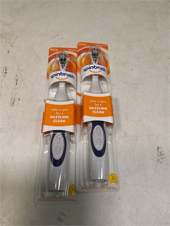 Arm & Hammer Spinbrush Battery Powered Toothbrush, Soft Bristles (2PACK)