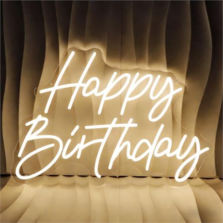 Happy Birthday Neon Sign For Backdrop Large Happy Birthday Light Up Sign Warm