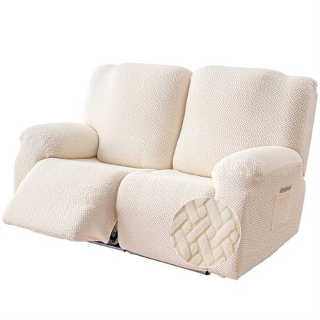 Genina Recliner Loveseat Cover Stretch Couch Covers Sofa slipcover for 2 Seat