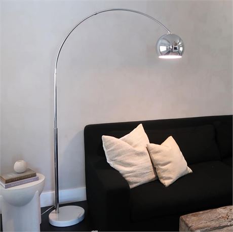 Brightech Olivia Floor Lamp, Arc Lamp for Living Rooms, Standing Lamp with LED