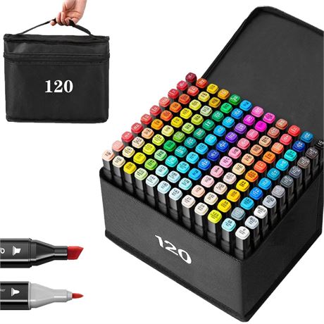 KoTeug 120 Colors Dual Tip Alcohol Art Markers