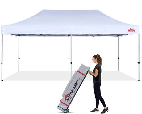 MASTERCANOPY Pop Up Canopy Tent Commercial Grade 10x20 Instant Shelter (White)