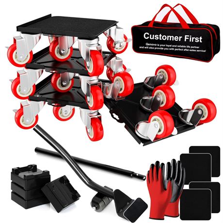 Furniture Dolly Set 5 Wheels Heavy Duty, Furniture Movers with Silent Rubber