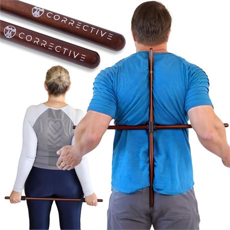 Wooden Posture Corrector for Women & Men - Neck, Shoulder & Back Stretcher -