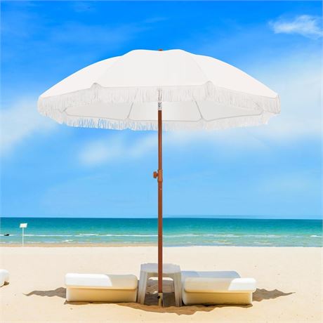 Patio Umbrella with UPF 50+ Protection, 8 Ribs, Push Button Tilt - Versatile