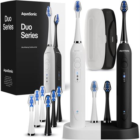 Aquasonic Duo - Dual Handle Ultra Whitening 40,000 VPM Wireless Charging