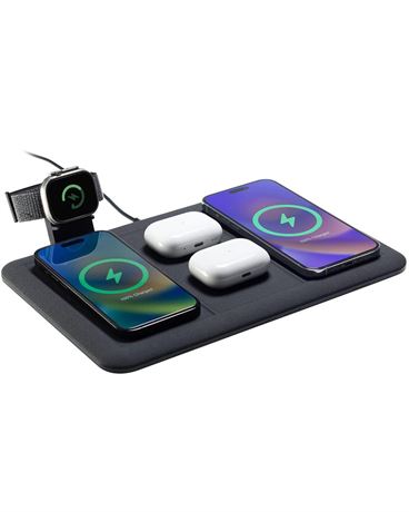 mophie 4-in-1 Wireless Charging Mat for Apple iPhone, AirPods & Watch, Samsung