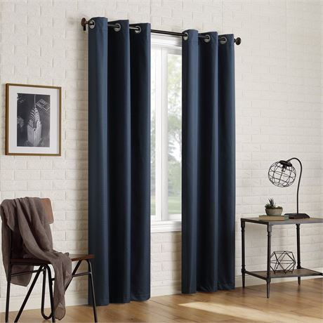 Sun Zero Arlo 2-Piece Textured Thermal Insulated Room Darkening Grommet Curtain