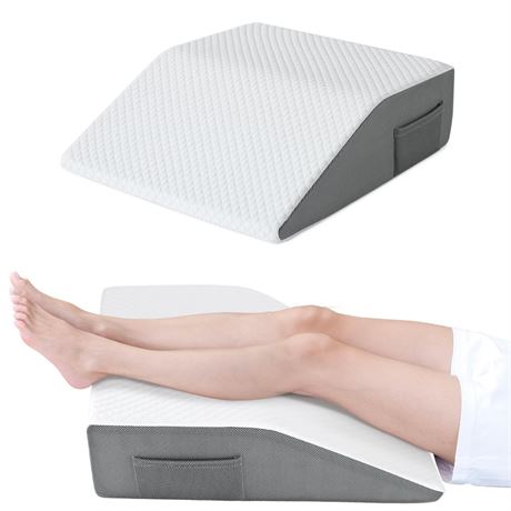 Cozymaker 6" Leg Elevation Pillows for Swelling, Cooling Gel Memory Foam Wedge