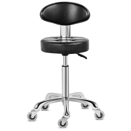 Swivel Stool Chair Adjustable Height,Heavy Duty Hydraulic Rolling Metal Stool