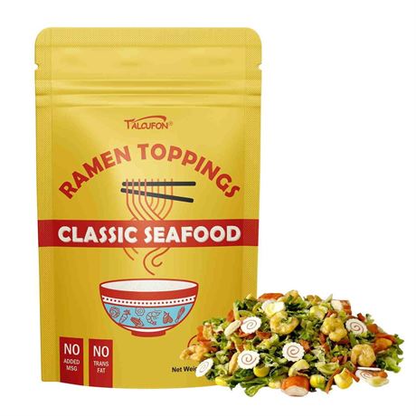 TALCUFON Ramen Toppings 8 Oz, Classic Seafood and Vegetables Mix Premium