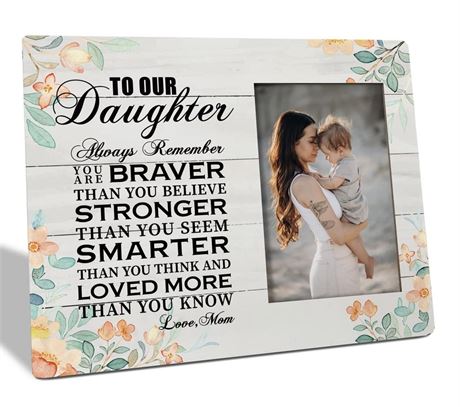 HALUOSI To Daughter Gifts Picture Frame, Tabletop Picture Frame Plaque Gift,