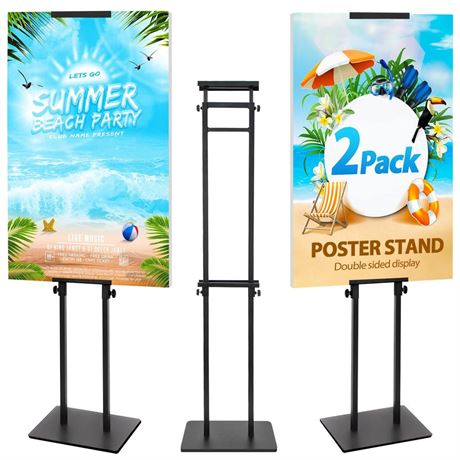 2Pack Poster Stand for Display, Heavy Duty Floor Standing Sign Holder,