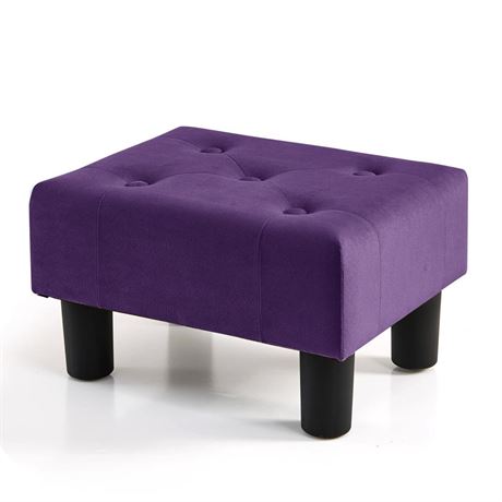 BRIAN & DANY Small Foot Stool, Velvet Foot Stools with Legs, Stable Small