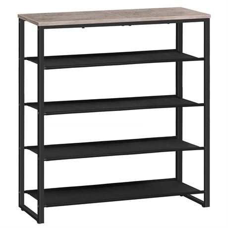 HOOBRO Shoe Rack, 5 Tier Shoe Storage Organizer with 4 Oxford Fabric Shelves