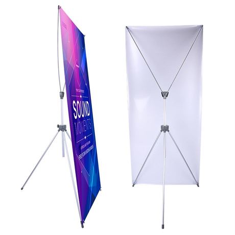 Adjustable X Banner Stand Fits Any Banner Size Width 23" to 32" and Height 63"